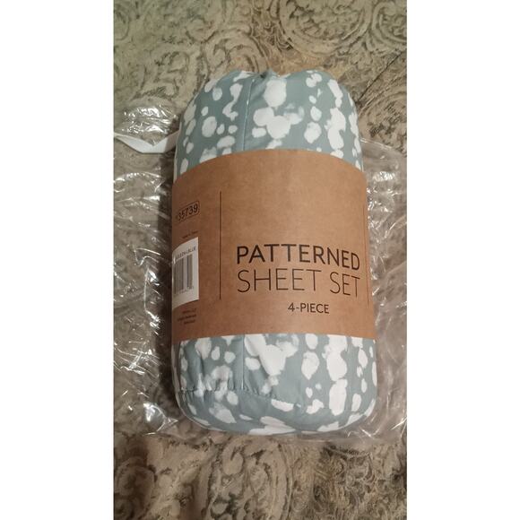 I Enjoy Patterned Sheet Set Queen Size L Blue - Picture 8 of 11